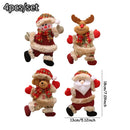 4pcs Merry Christmas Ornaments DIY Xmas Gift Santa Claus Snowman Tree Pendant Doll Hang Decoration for Home Noel Natal New Year