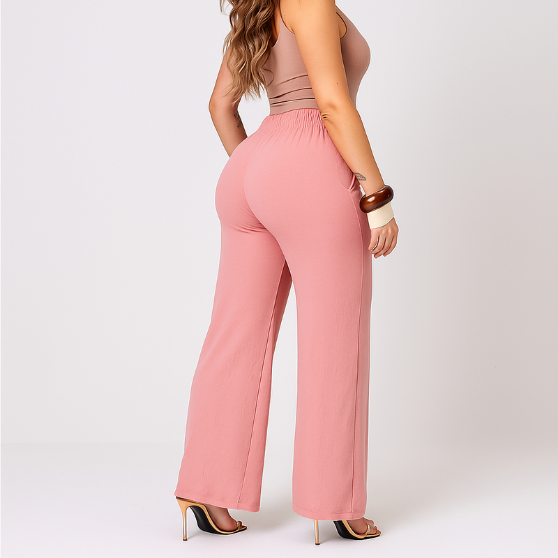 Calça Pantalona Feminina Cintura Alta